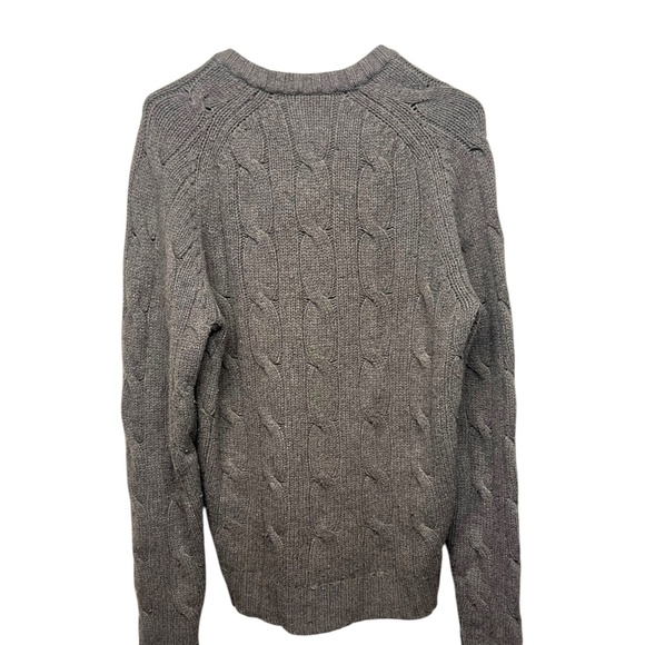 Abercrombie & Fitch Cable Knit Oversized Sweater Pullover Y2K Brown Medium Wool - Picture 2 of 3